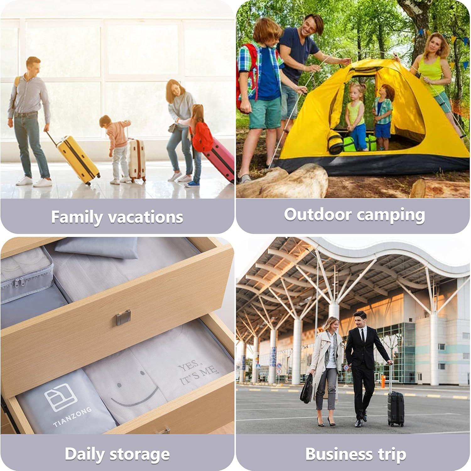 Set de 7 Piezas Cubos de Empaque TianZong Beige Impermeables