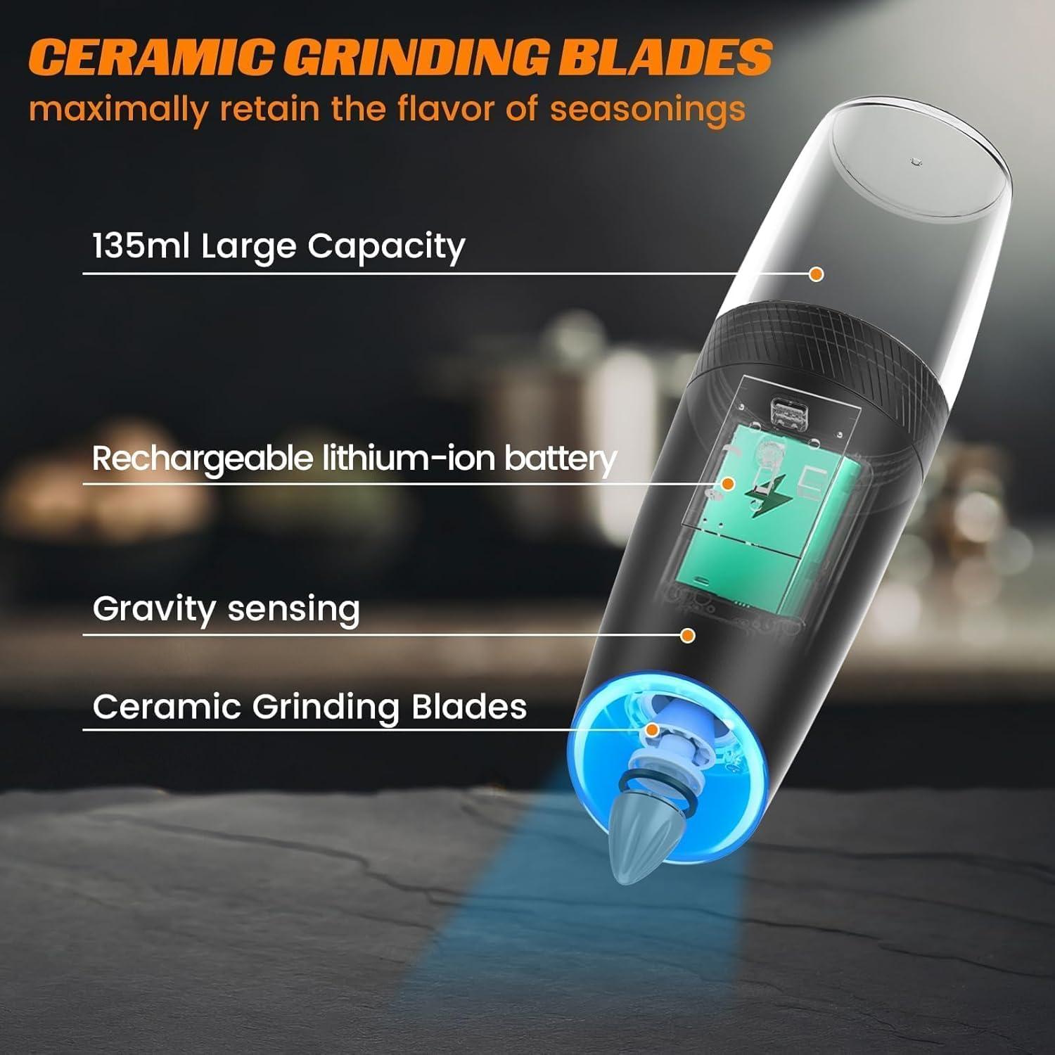 Juego de Molinillos Eléctricos de Sal y Pimienta Tipuci - 2 Piezas