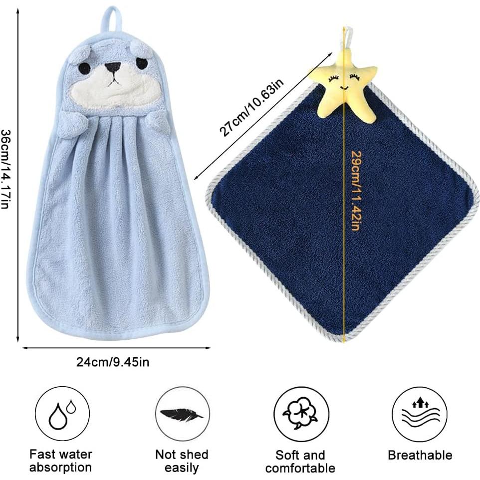 Juego de 6 Toallas de Mano FHDUSRYO de Terciopelo Coral