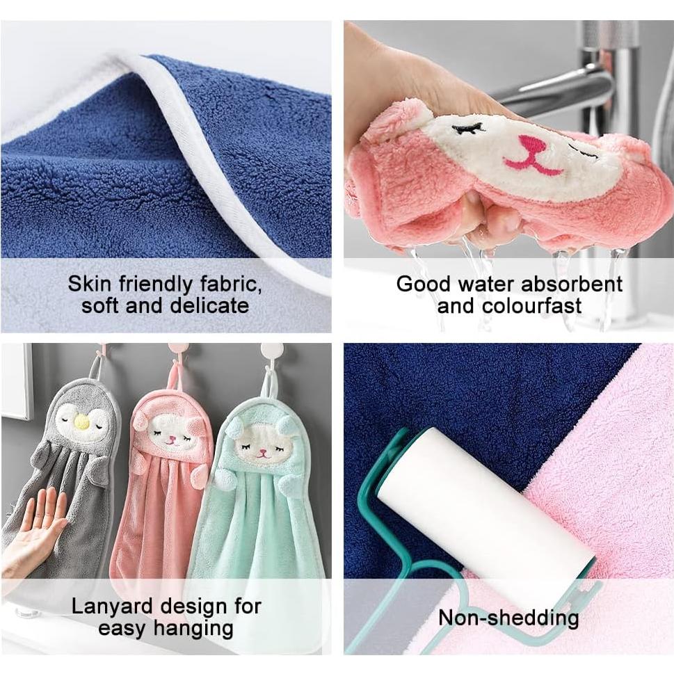 Juego de 6 Toallas de Mano FHDUSRYO de Terciopelo Coral