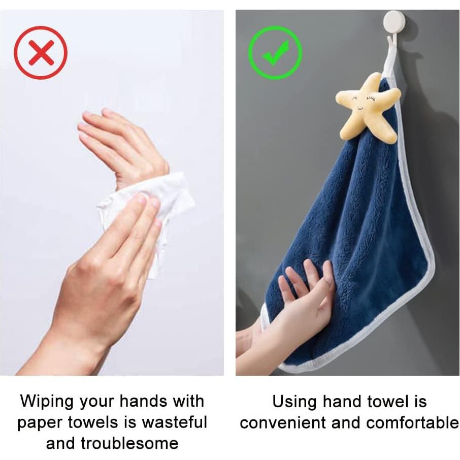 Juego de 6 Toallas de Mano FHDUSRYO de Terciopelo Coral