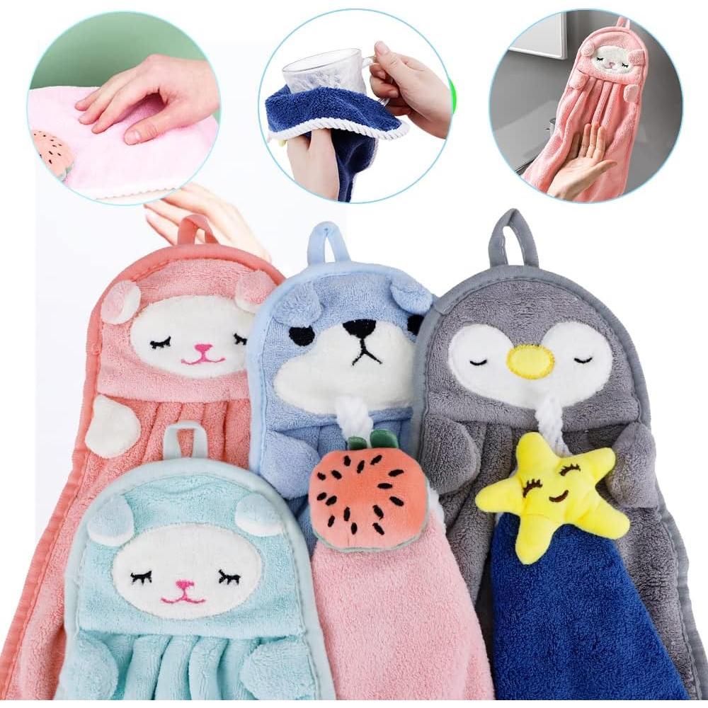 Juego de 6 Toallas de Mano FHDUSRYO de Terciopelo Coral