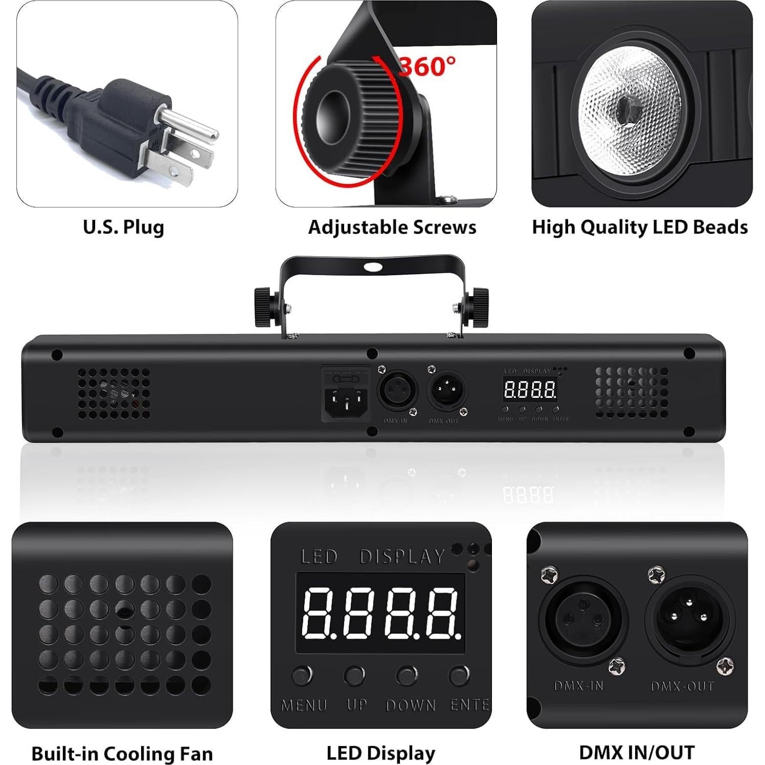 Barra de Luz LED 50W RGBW DMX con Control Remoto 2Pack