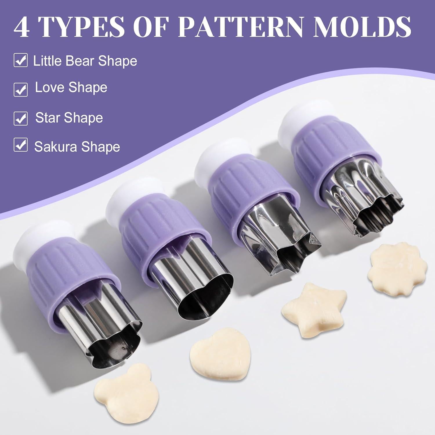 Juego de Cortadores de Acero Inoxidable Oneleaf 4pcs para Hornear