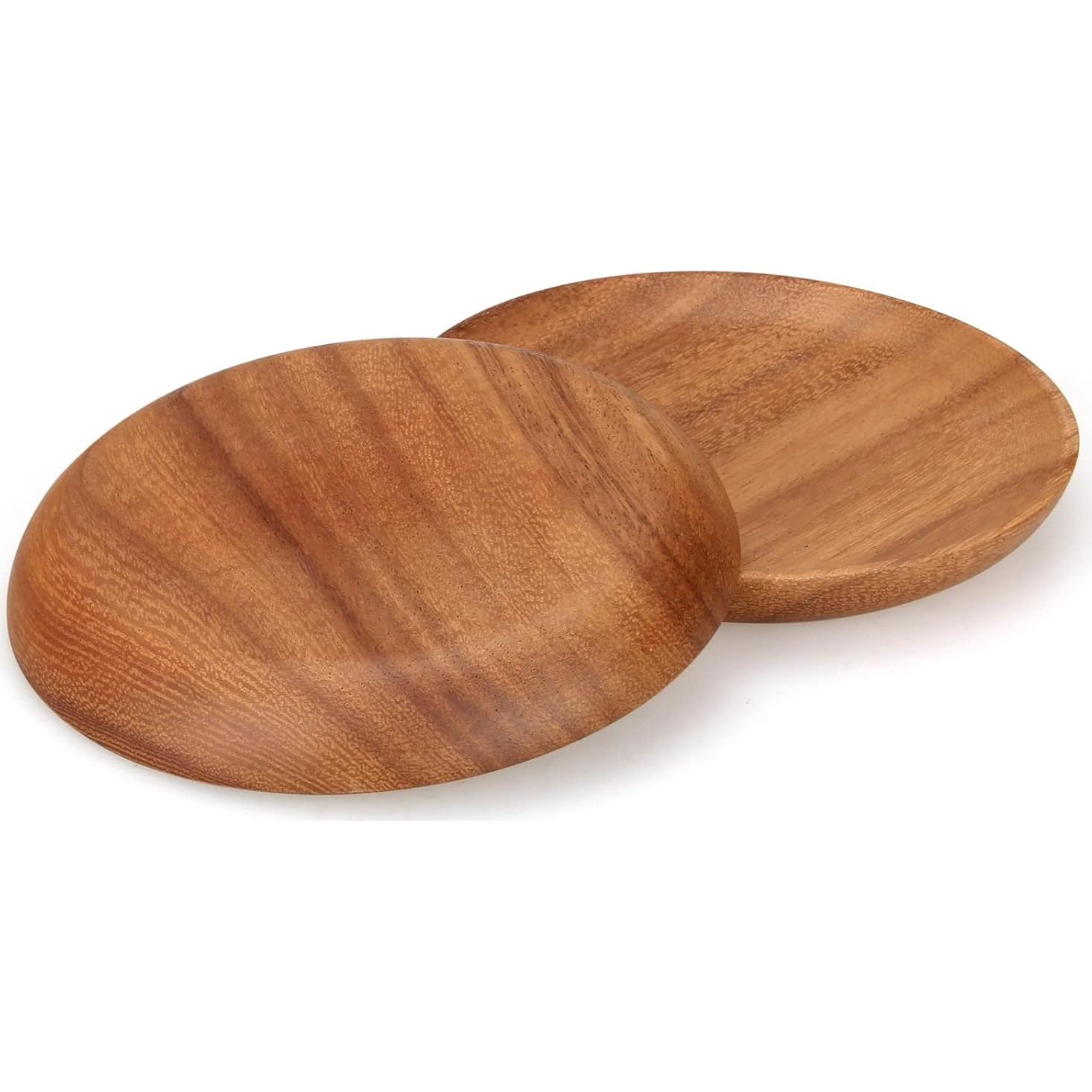 Platos de Madera de Acacia Ayiaren 6" Redondos 2 Pcs
