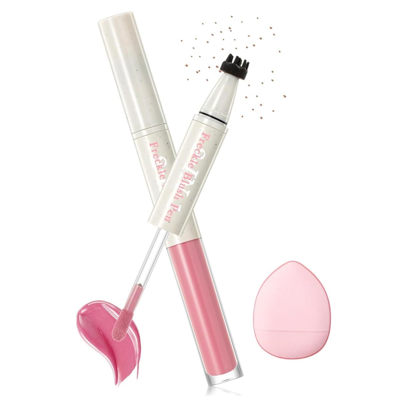 Bolígrafo Rubor de Pecas 2 en 1 Rosa y Sello de Pecas