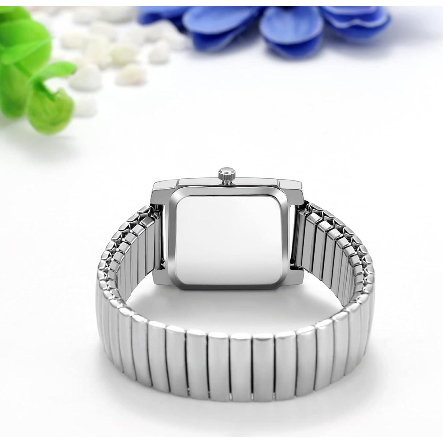 Reloj de Pulsera JewelryWe Cuadrado Plata para Mujeres