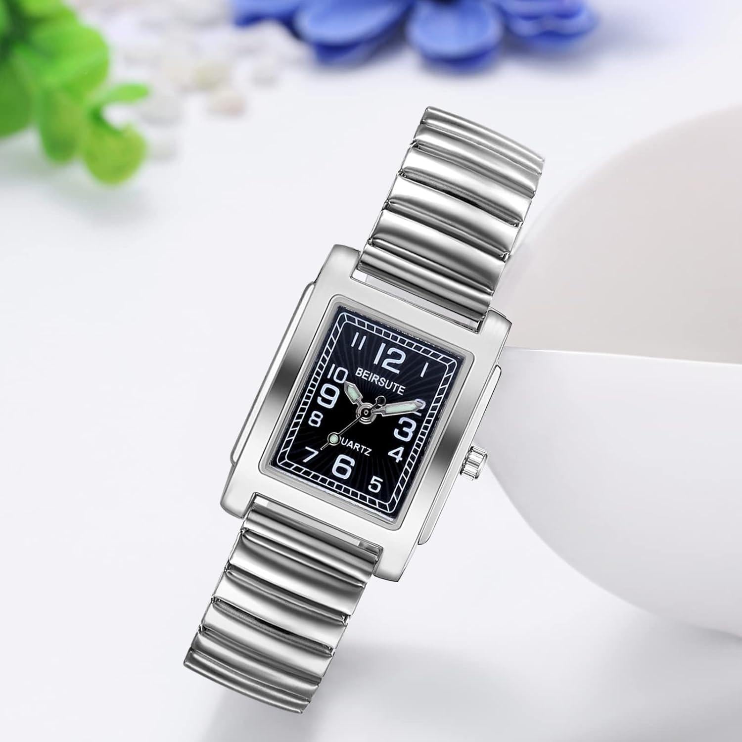 Reloj de Pulsera JewelryWe Cuadrado Plata para Mujeres