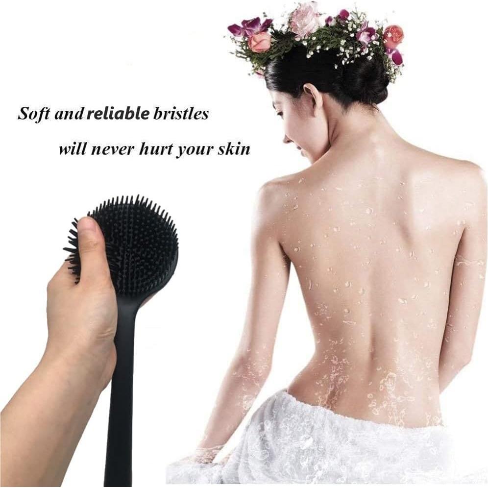 Exfoliador Corporal de Silicona CINLITEK con Mango Largo 37.5 cm