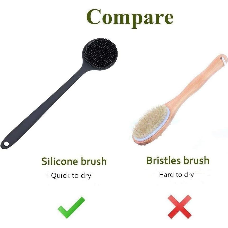 Exfoliador Corporal de Silicona CINLITEK con Mango Largo 37.5 cm