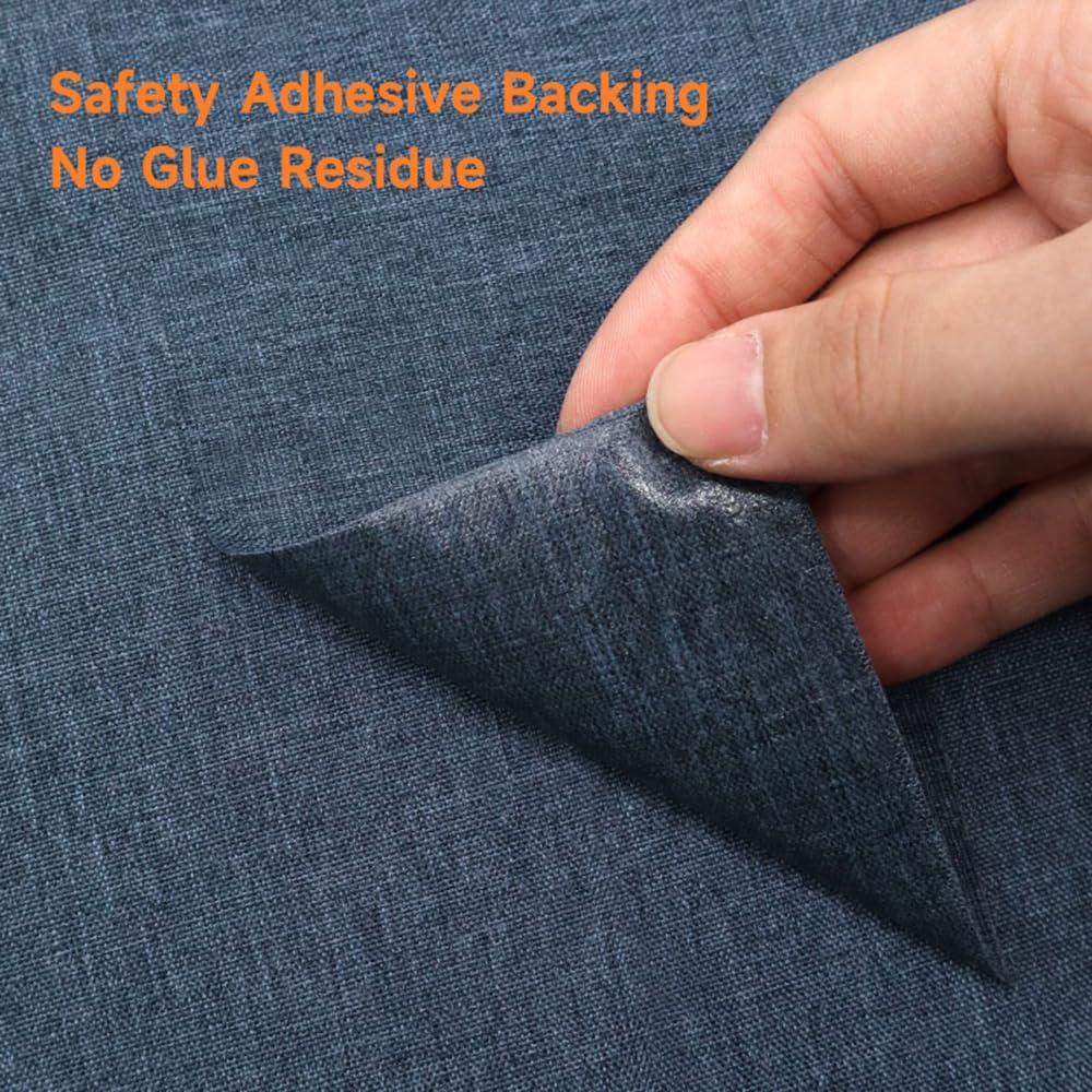 Parche Autoadhesivo de Lino QSJTLM 20x30cm Azul Corteza - 2PCS