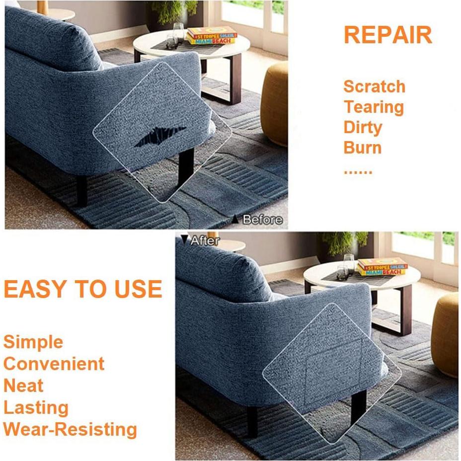 Parche Autoadhesivo de Lino QSJTLM 20x30cm Azul Corteza - 2PCS