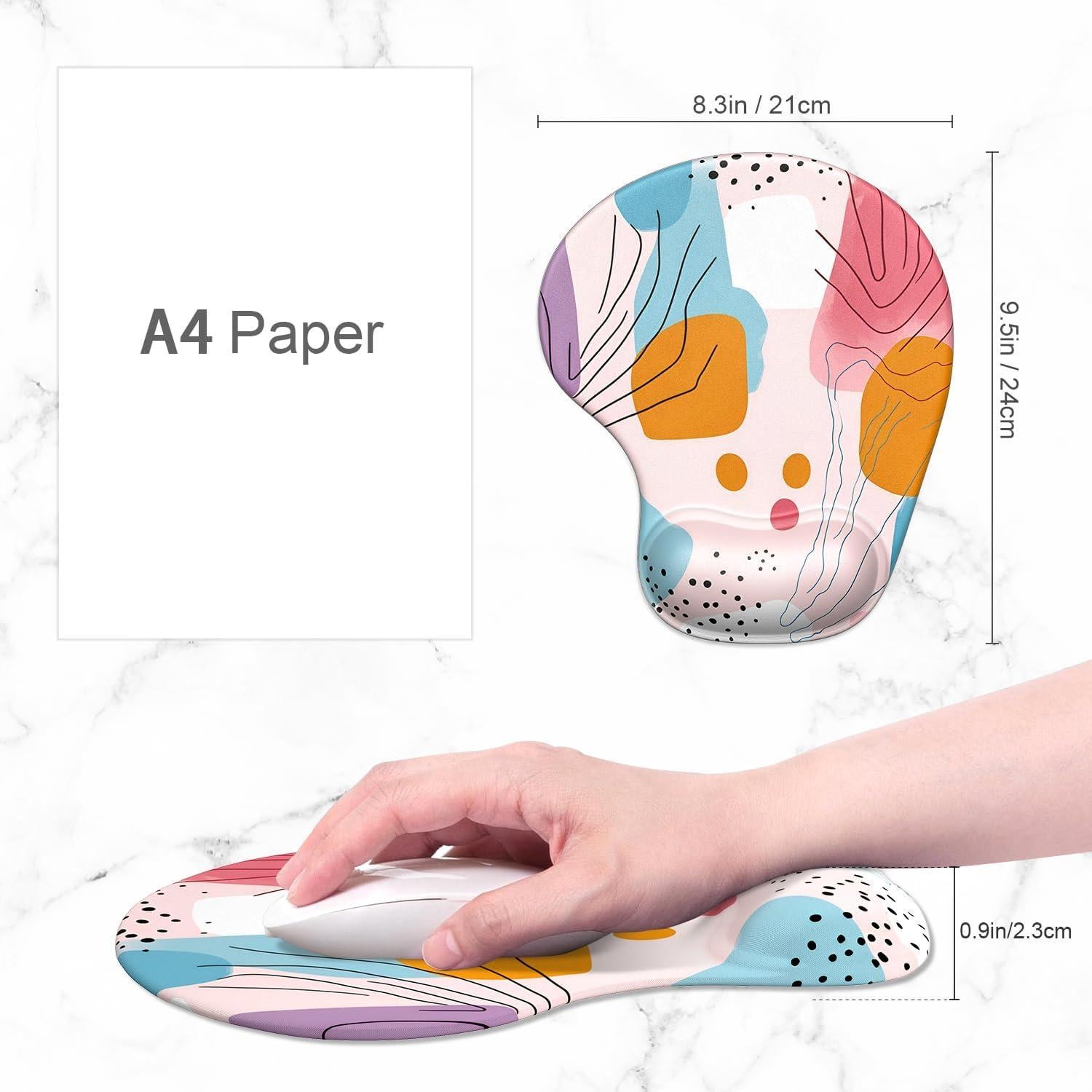 Alfombrilla Ergonómica ITNRSIIET con Reposamuñecas de Gel 24.1x21.1cm