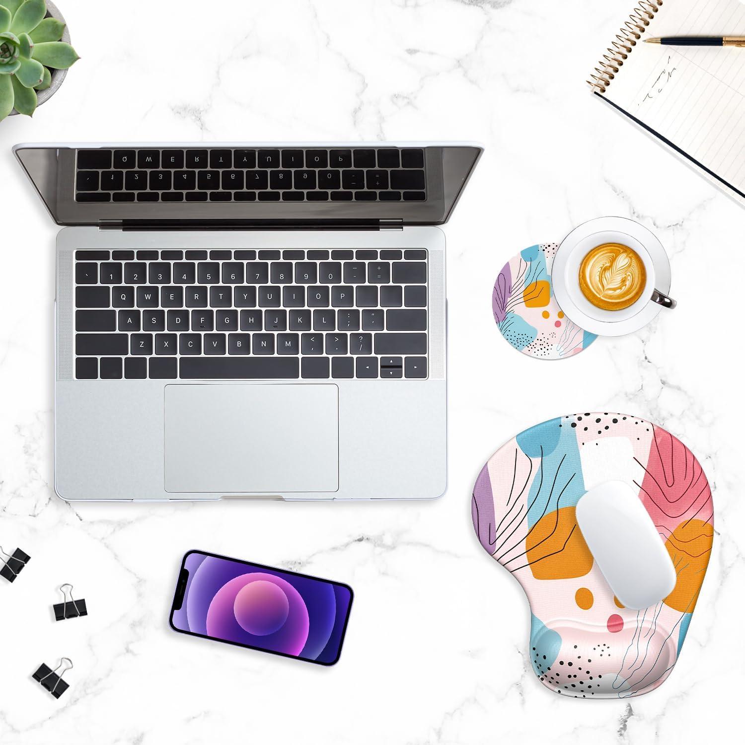 Alfombrilla Ergonómica ITNRSIIET con Reposamuñecas de Gel 24.1x21.1cm