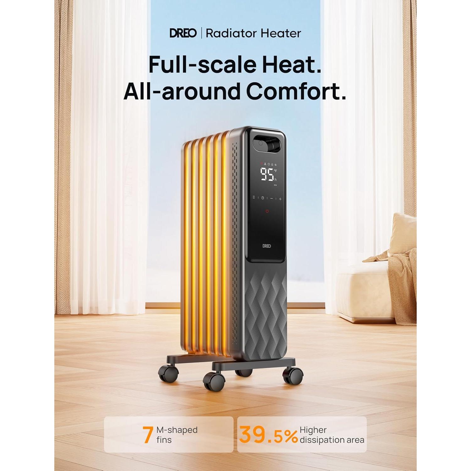 Calefactor eléctrico Dreo 1500W con control remoto y oscilación