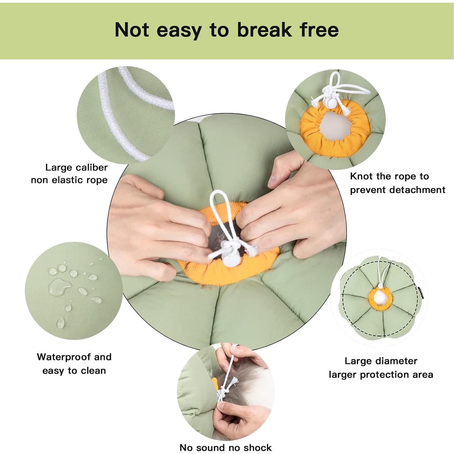 Collar Cono para Gato HiDREAM S Flor Verde Impermeable