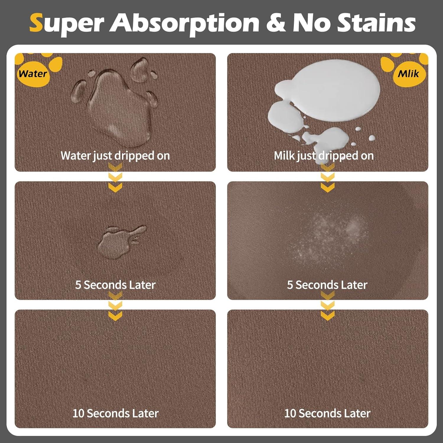 Alfombrilla Absorbente para Comida y Agua de Perro BLUE AYE 30x48cm Marrón