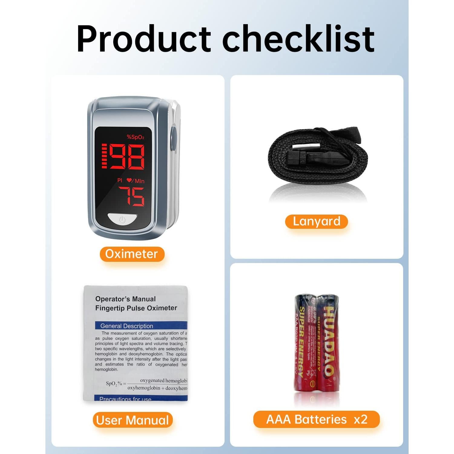 Oxímetro de Pulso HOLFENRY Mini Gris - Monitor SpO2 y Frecuencia Cardíaca