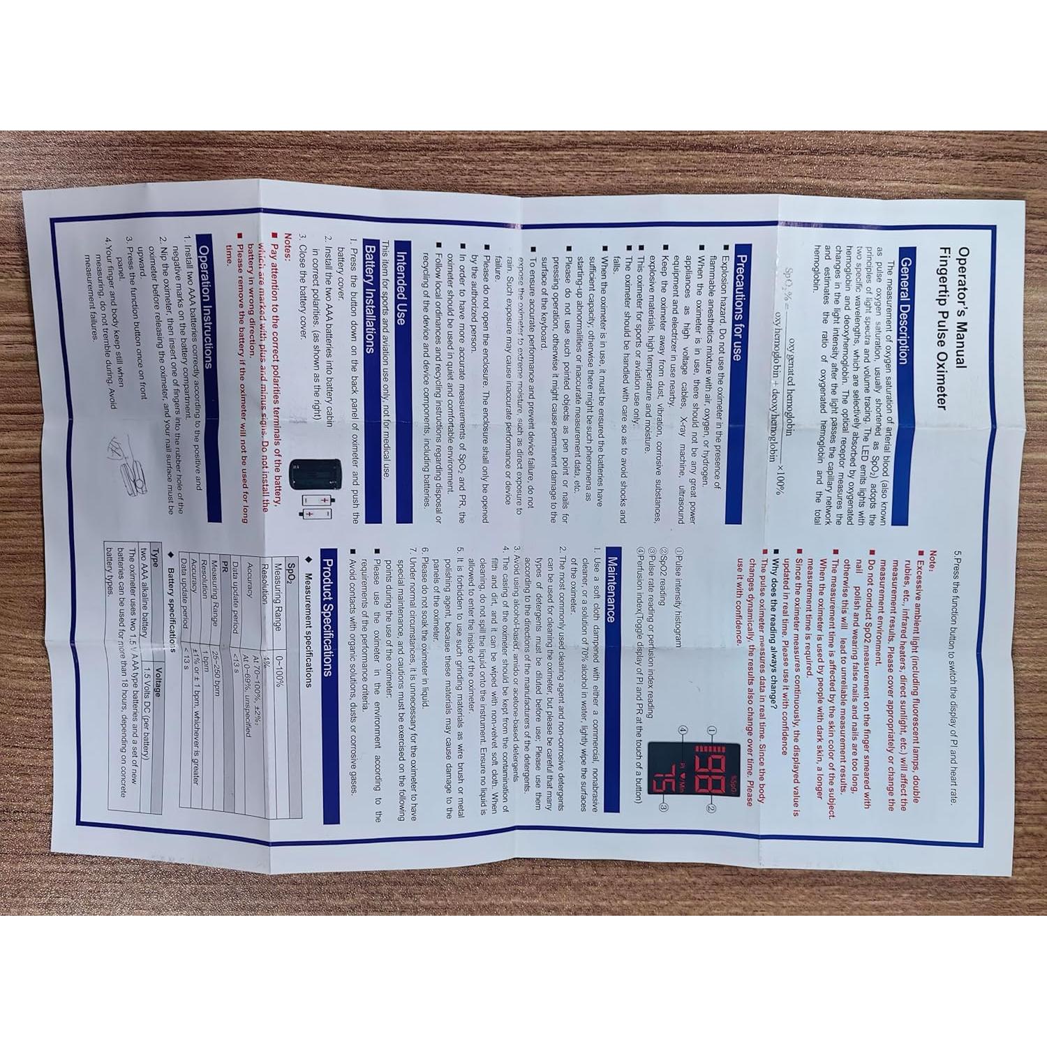 Oxímetro de Pulso HOLFENRY Mini Gris - Monitor SpO2 y Frecuencia Cardíaca