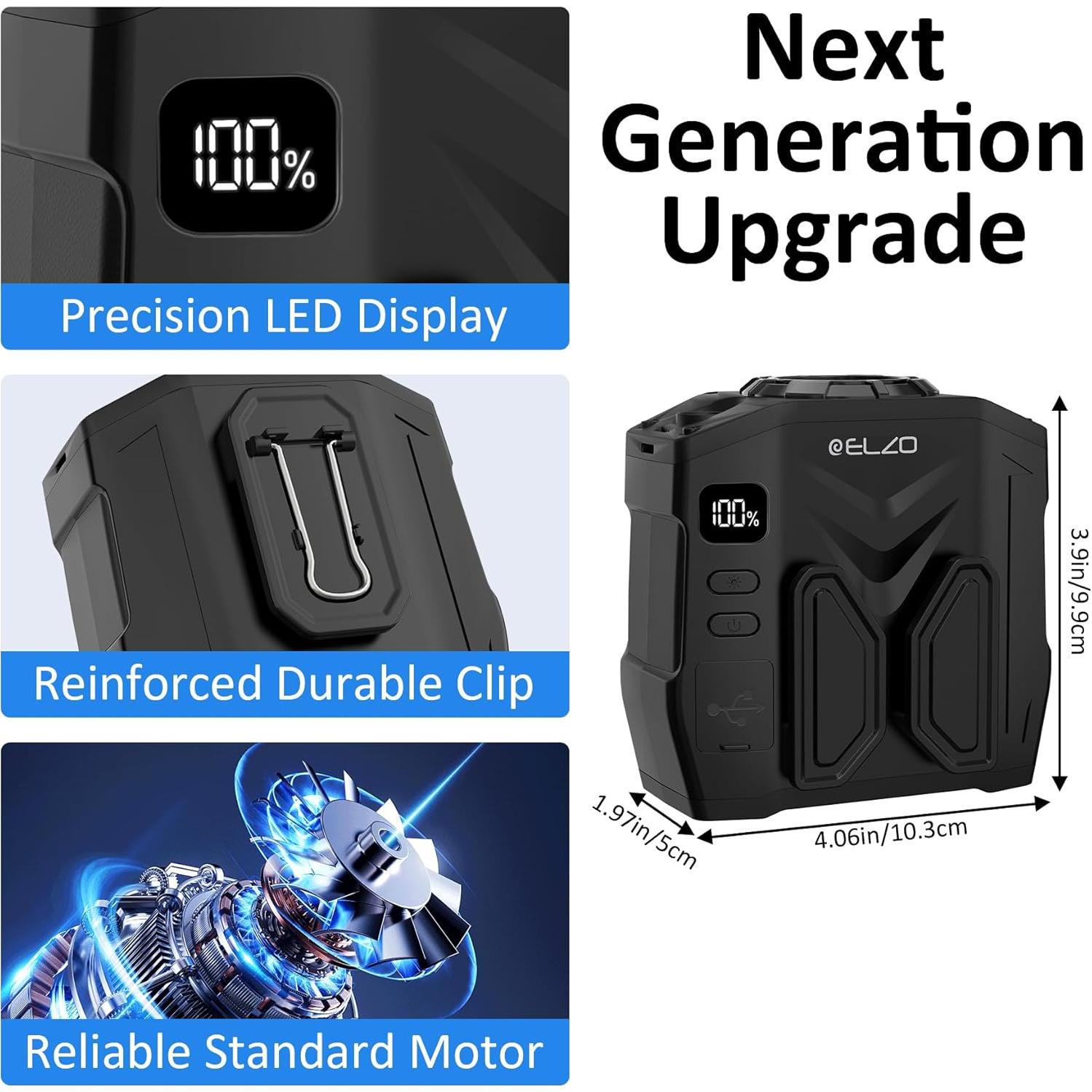 Ventilador Personal Portátil ELZO 10000mAh 5 Velocidades