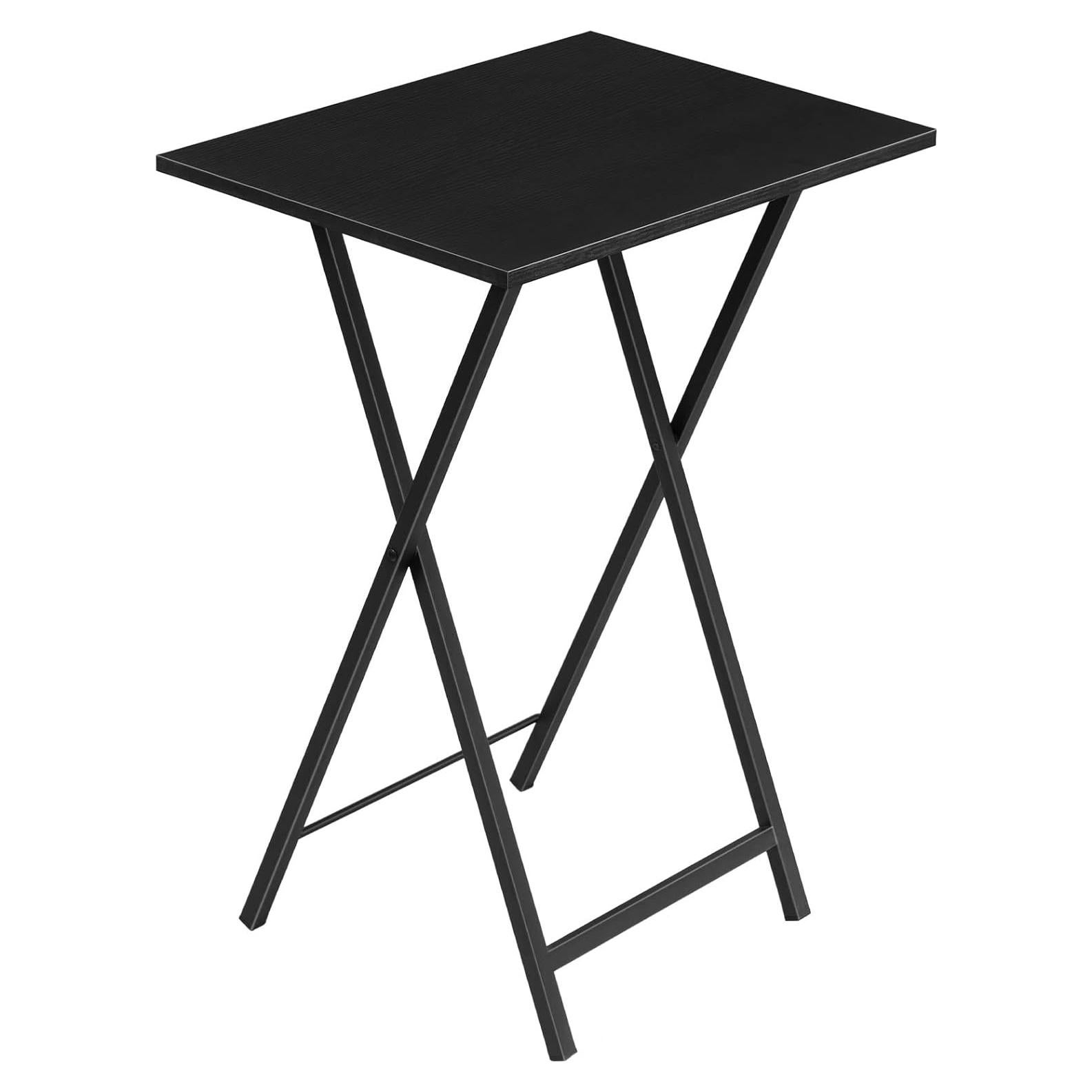 Mesa de bandeja de TV plegable HOOBRO negra 48x36x66 cm