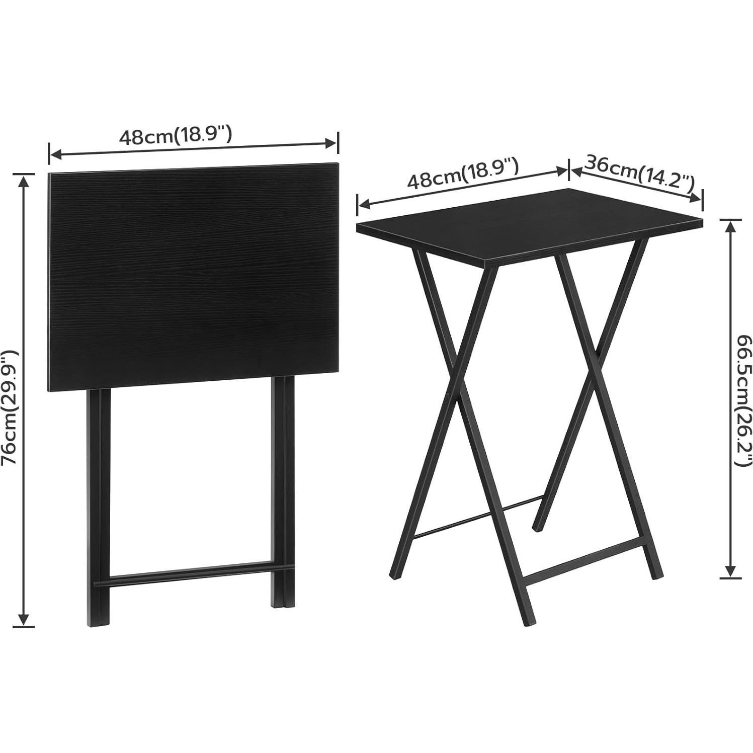 Mesa de bandeja de TV plegable HOOBRO negra 48x36x66 cm