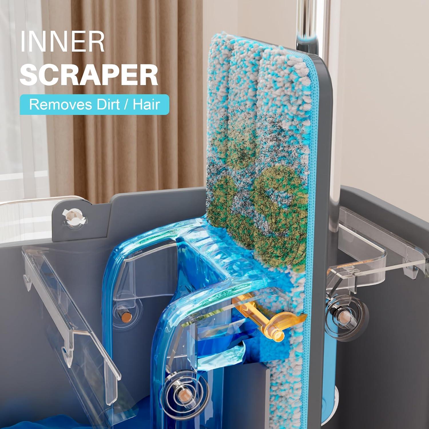 Juego de Mopa y Cubo JOYMOOP con Escurridor y 3 Paños Microfibra