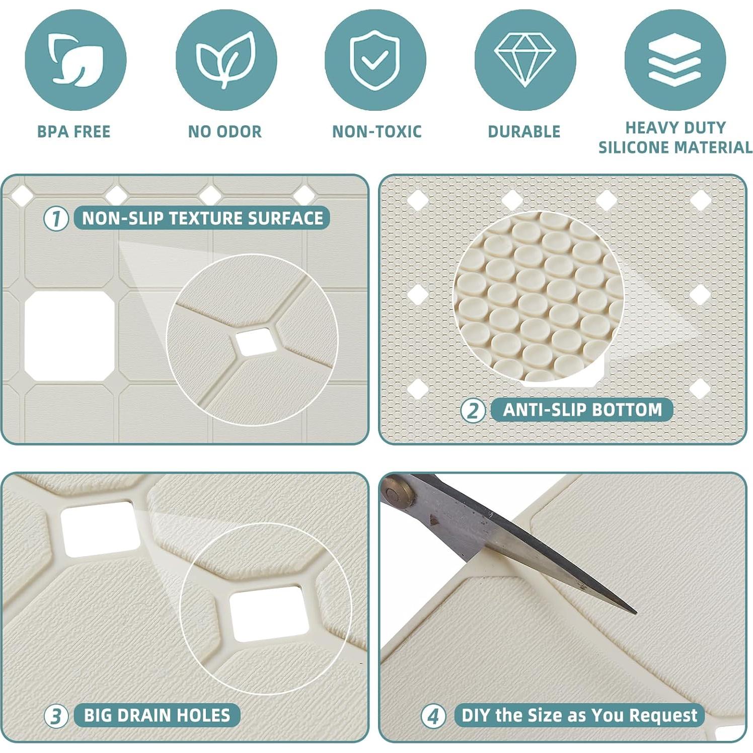 Alfombrilla de Ducha Antideslizante MeimeiDe 60x60 cm Beige