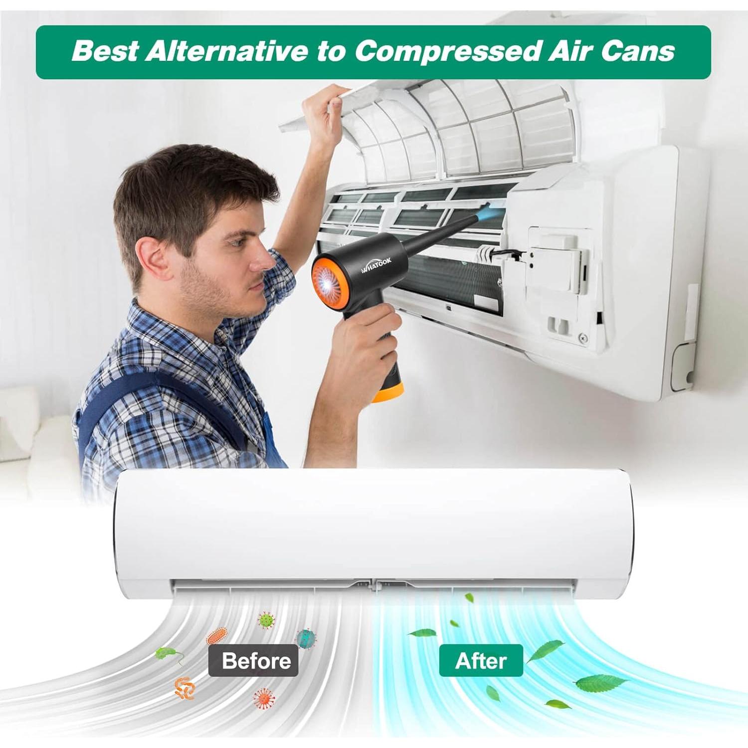 Soplador de Aire Comprimido WHATOOK T9 Recargable 60000 RPM