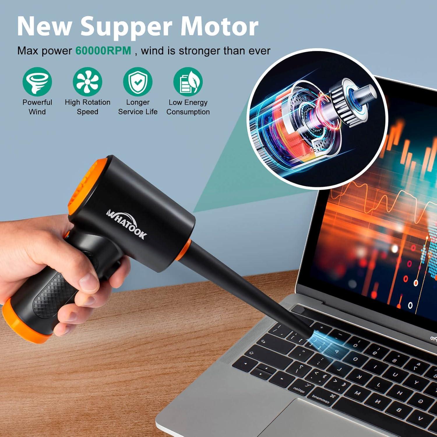 Soplador de Aire Comprimido WHATOOK T9 Recargable 60000 RPM