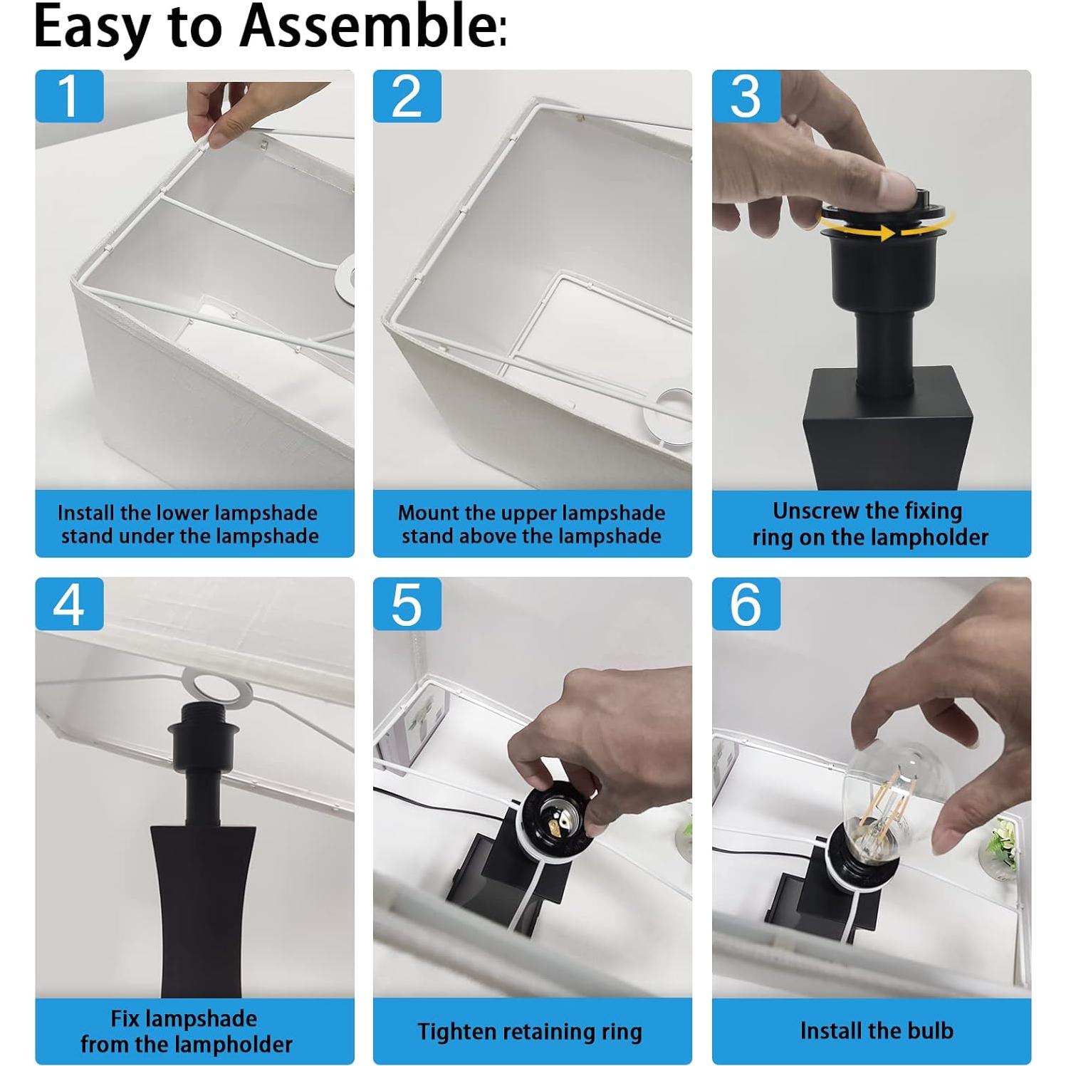 Juego de 2 Lámparas de Mesa OYedis 54.9 cm Regulables USB