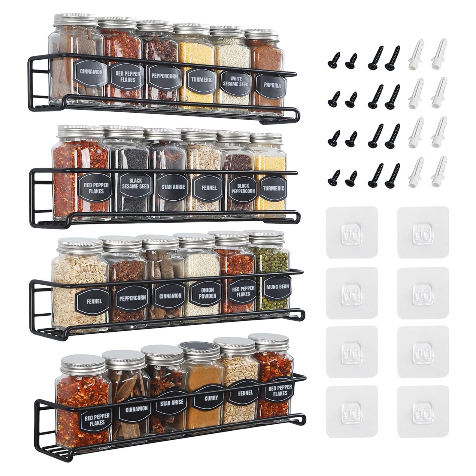 Organizador de Especias Montado en la Pared Ultimate Hostess - 4 Niveles Negro