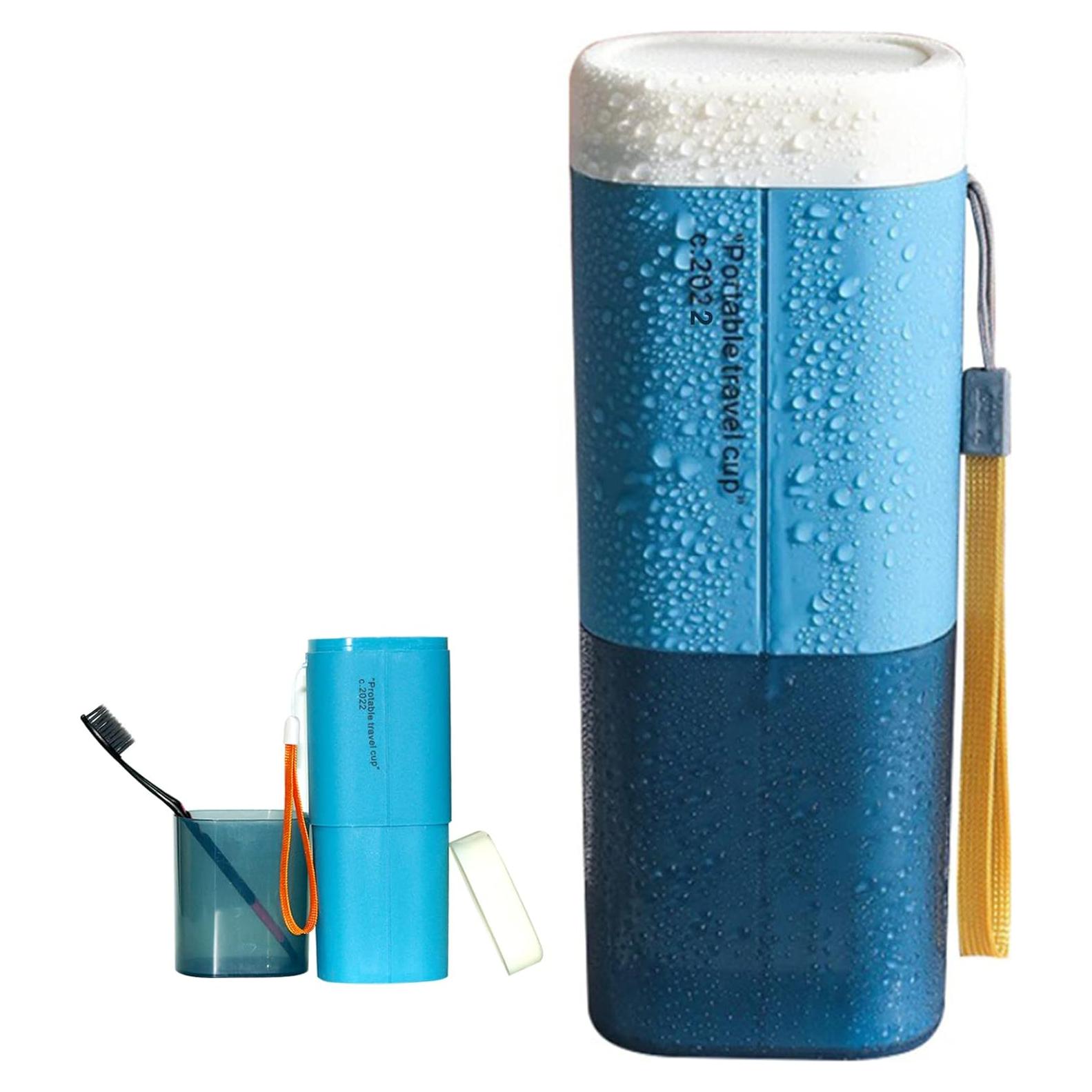 Estuche de Cepillo de Dientes de Viaje Rmannke Azul 4 en 1