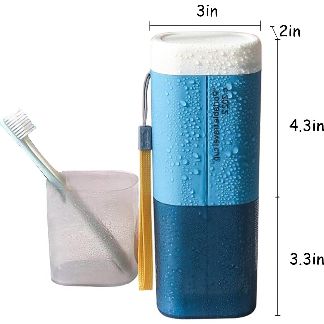 Estuche de Cepillo de Dientes de Viaje Rmannke Azul 4 en 1