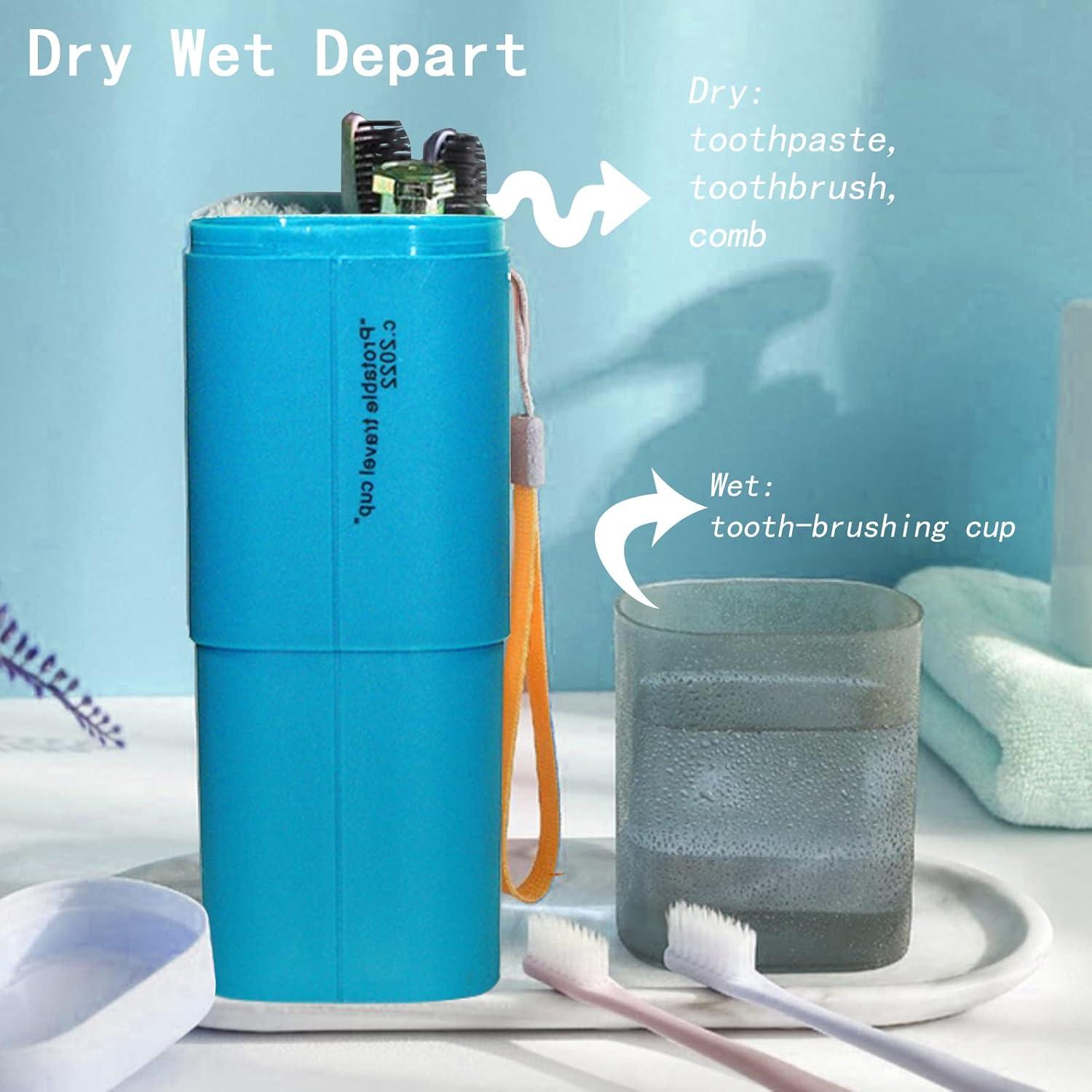 Estuche de Cepillo de Dientes de Viaje Rmannke Azul 4 en 1