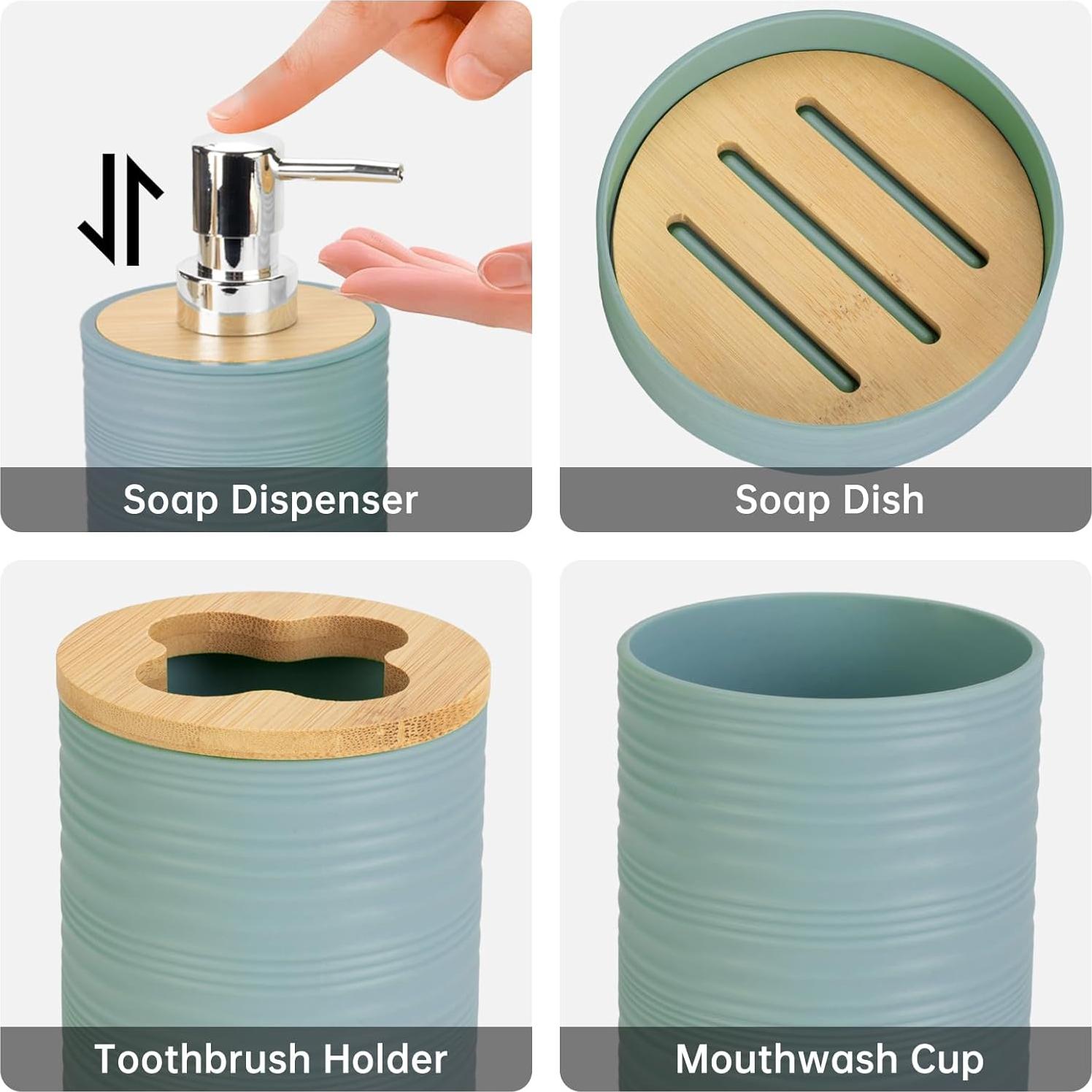 Juego de Accesorios de Baño Boho RRM 4 Piezas Aqua