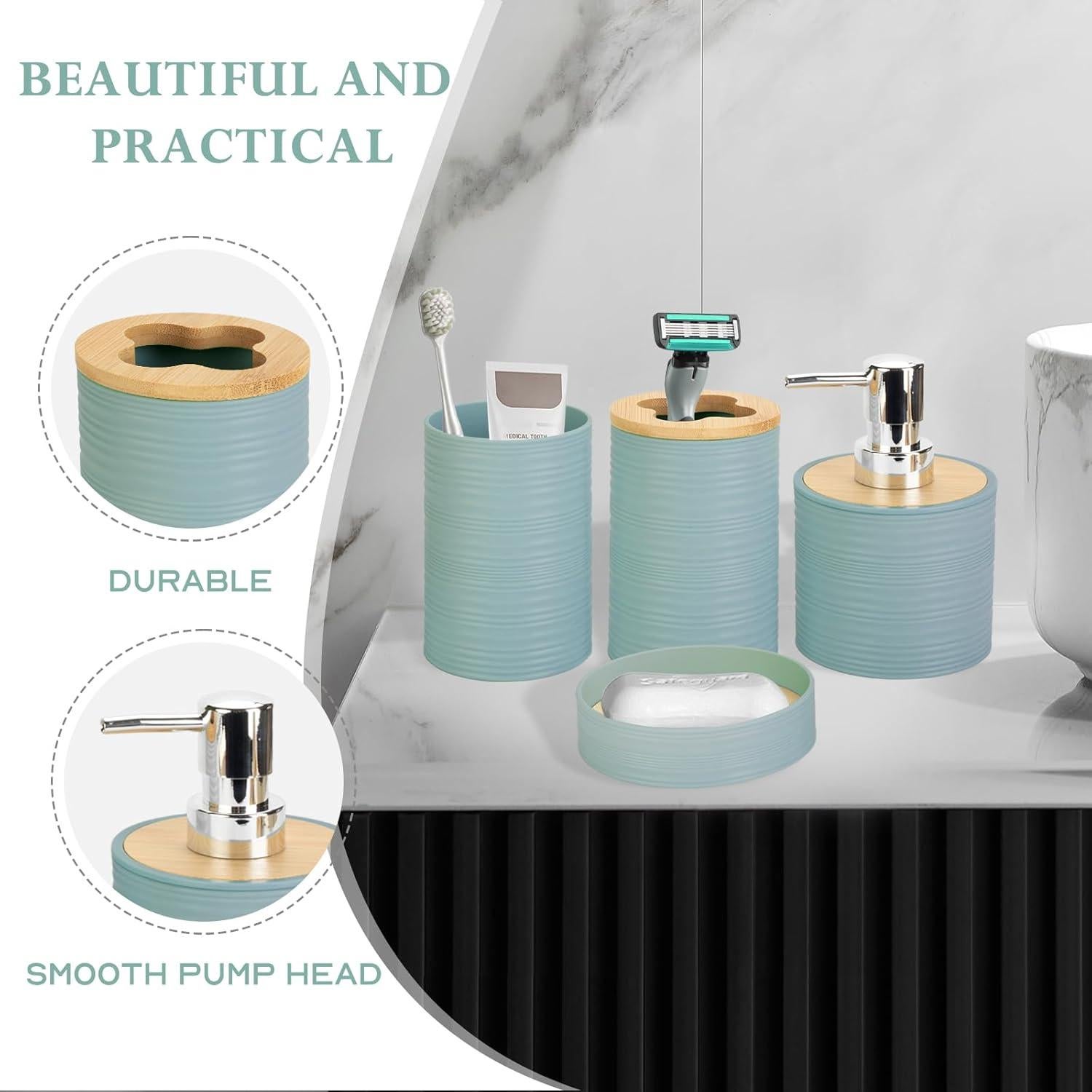 Juego de Accesorios de Baño Boho RRM 4 Piezas Aqua