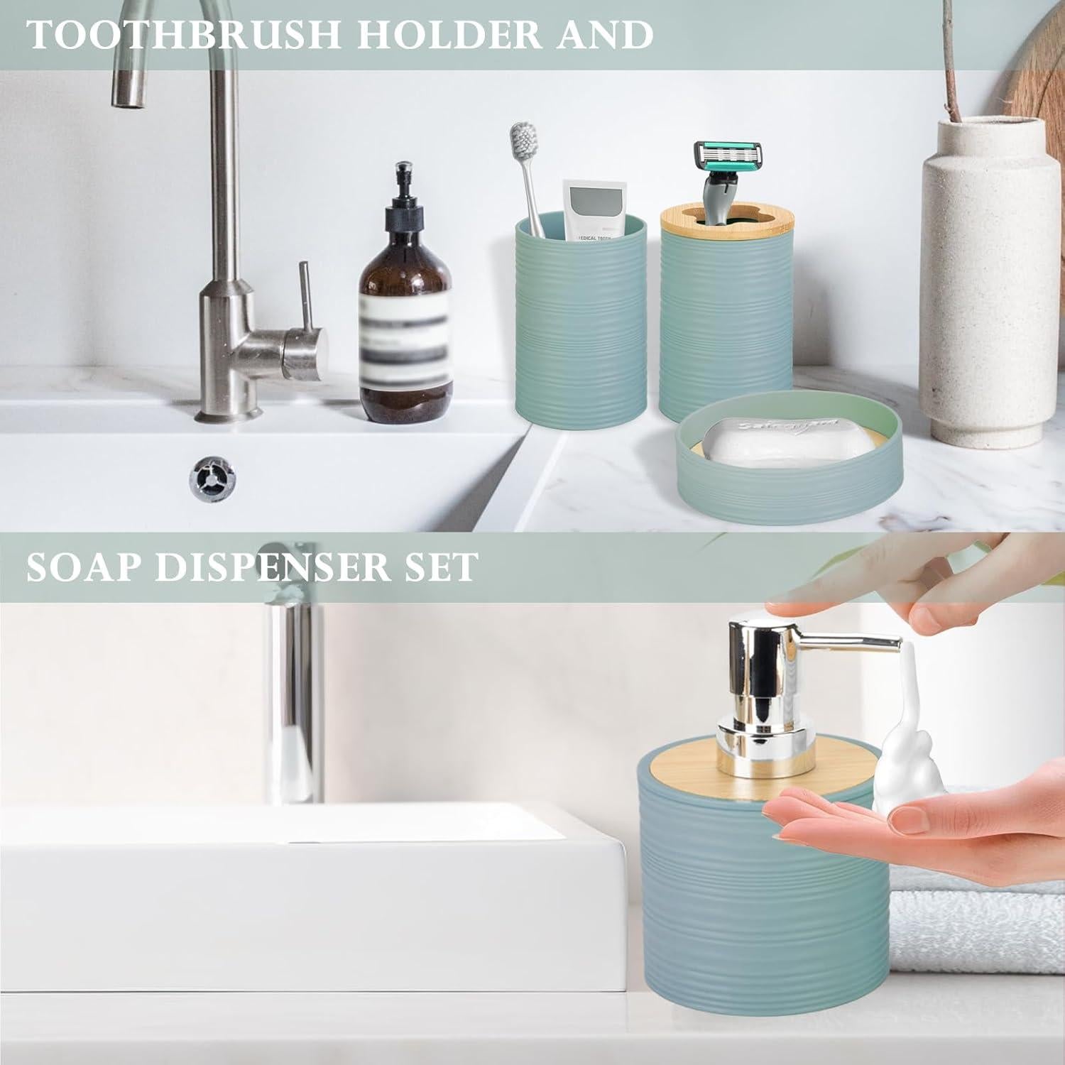 Juego de Accesorios de Baño Boho RRM 4 Piezas Aqua