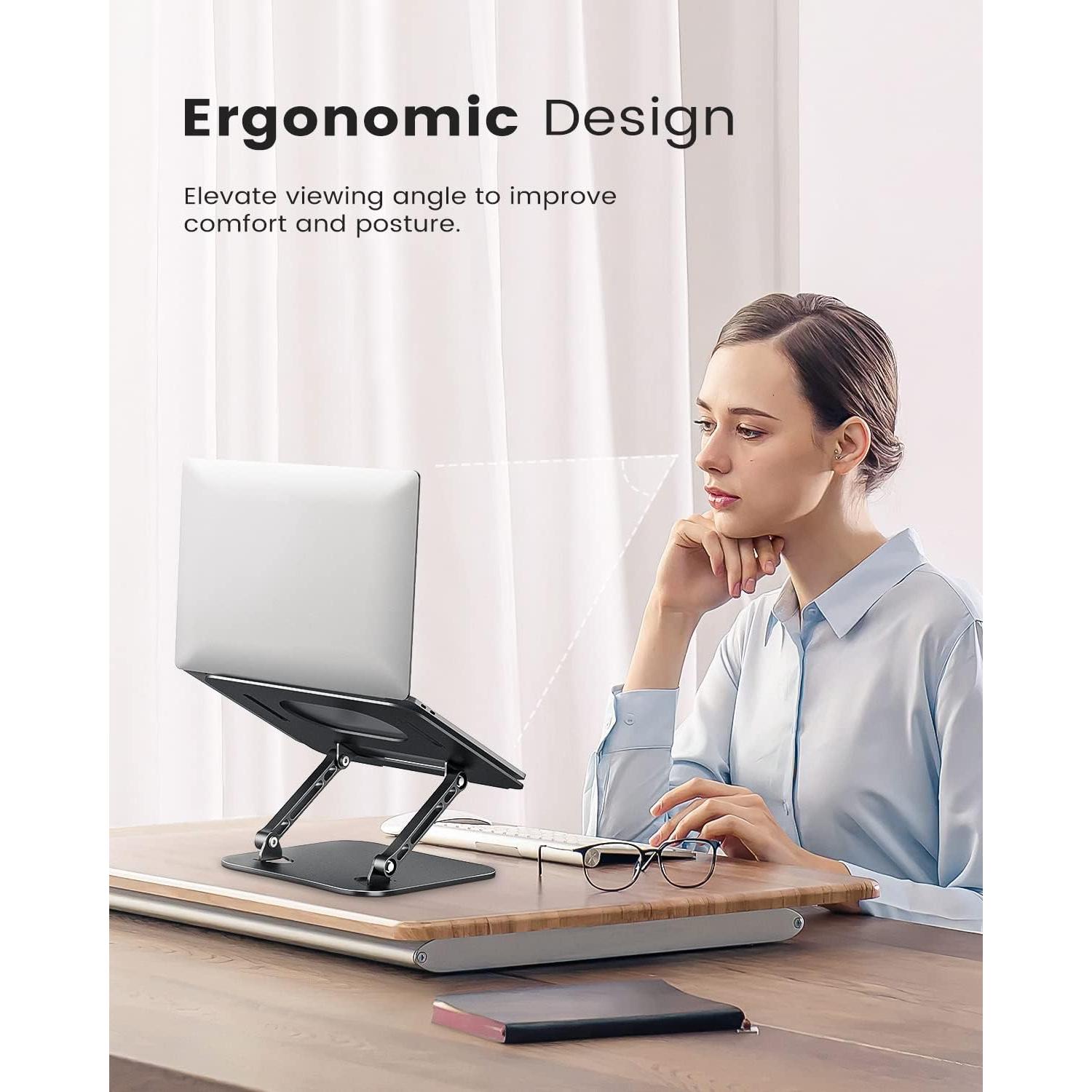 Soporte Ajustable para Laptop JOIOT Plegable Negro 11-16"