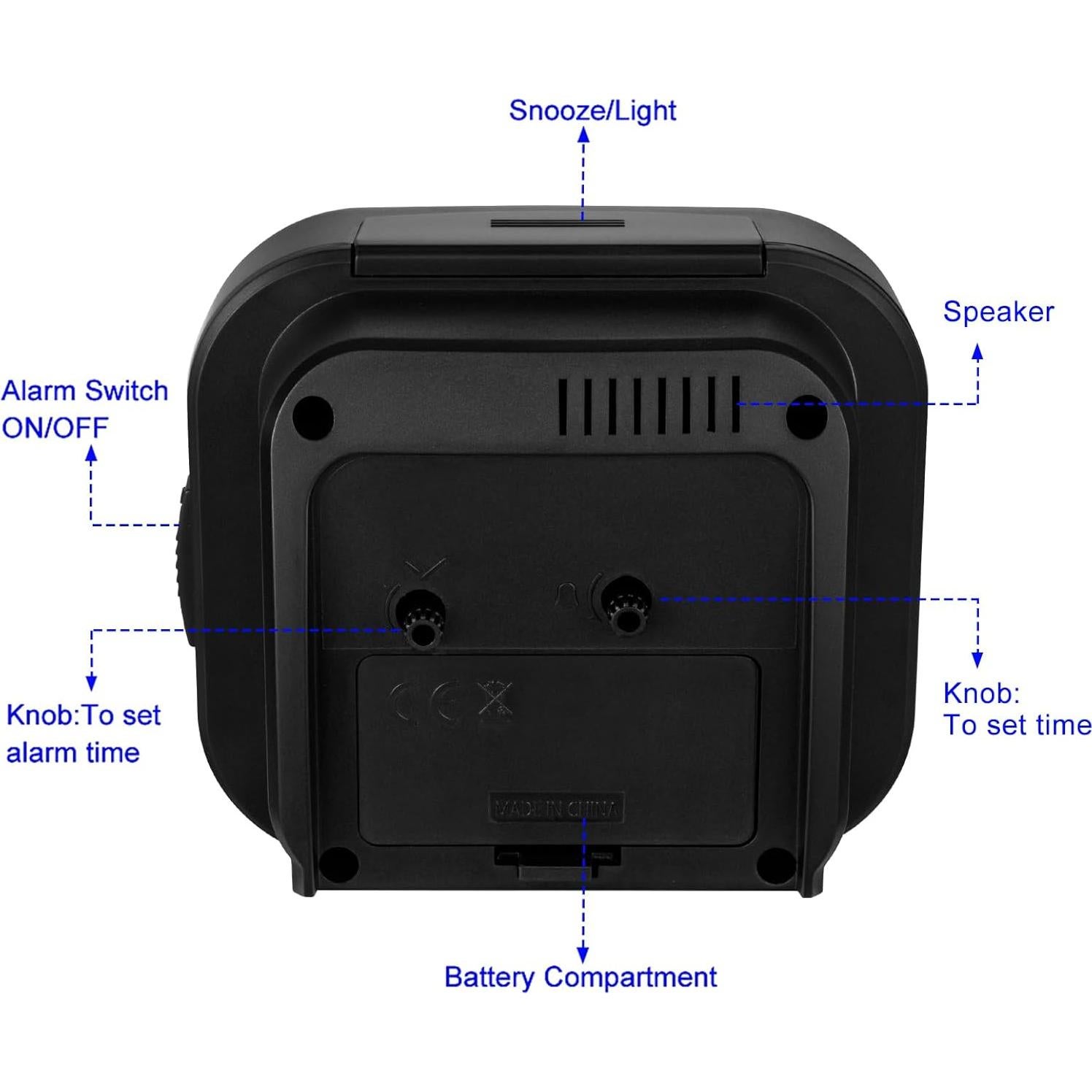 Reloj Despertador Analógico Retro Tinload-mc Negro 11.43 cm