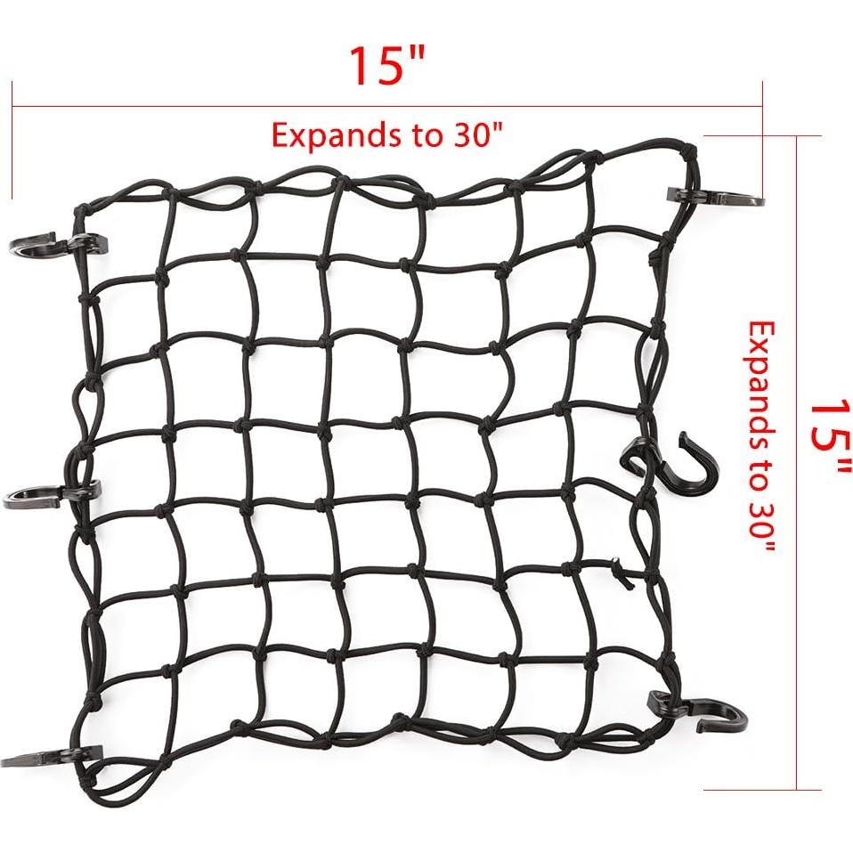 Red de Carga Bungee CZC AUTO 38x38cm con 6 Ganchos Ajustables