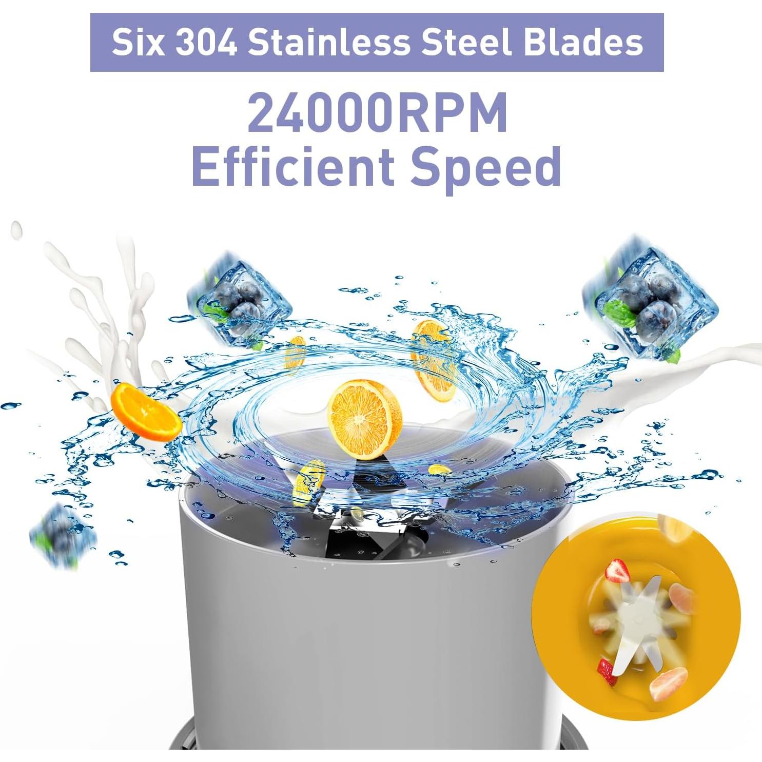 Licuadora Portátil MIO SJ-1001 300 mL Recargable USB-C Gris