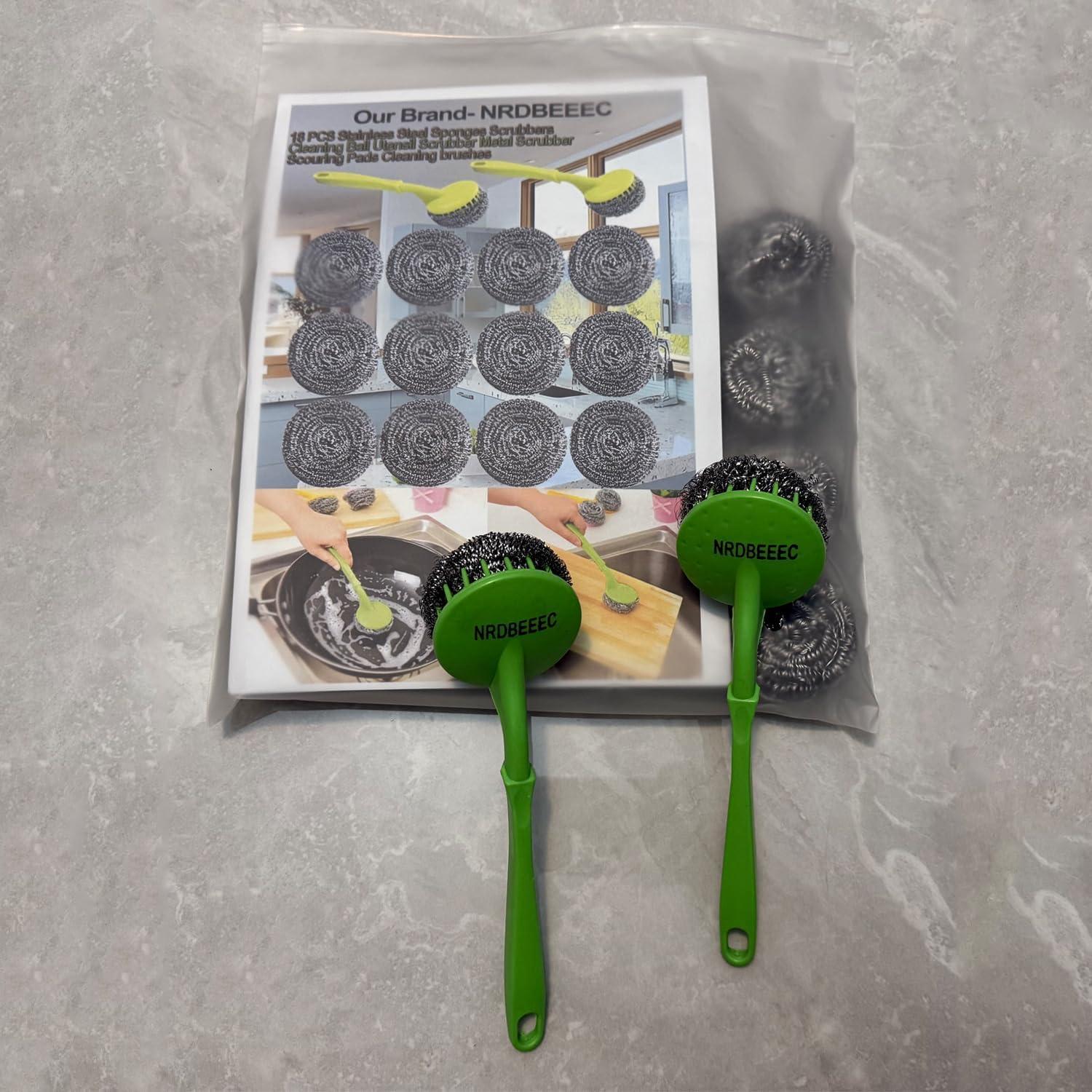 18 Esponjas de Acero Inoxidable NRDBEEEC para Limpieza