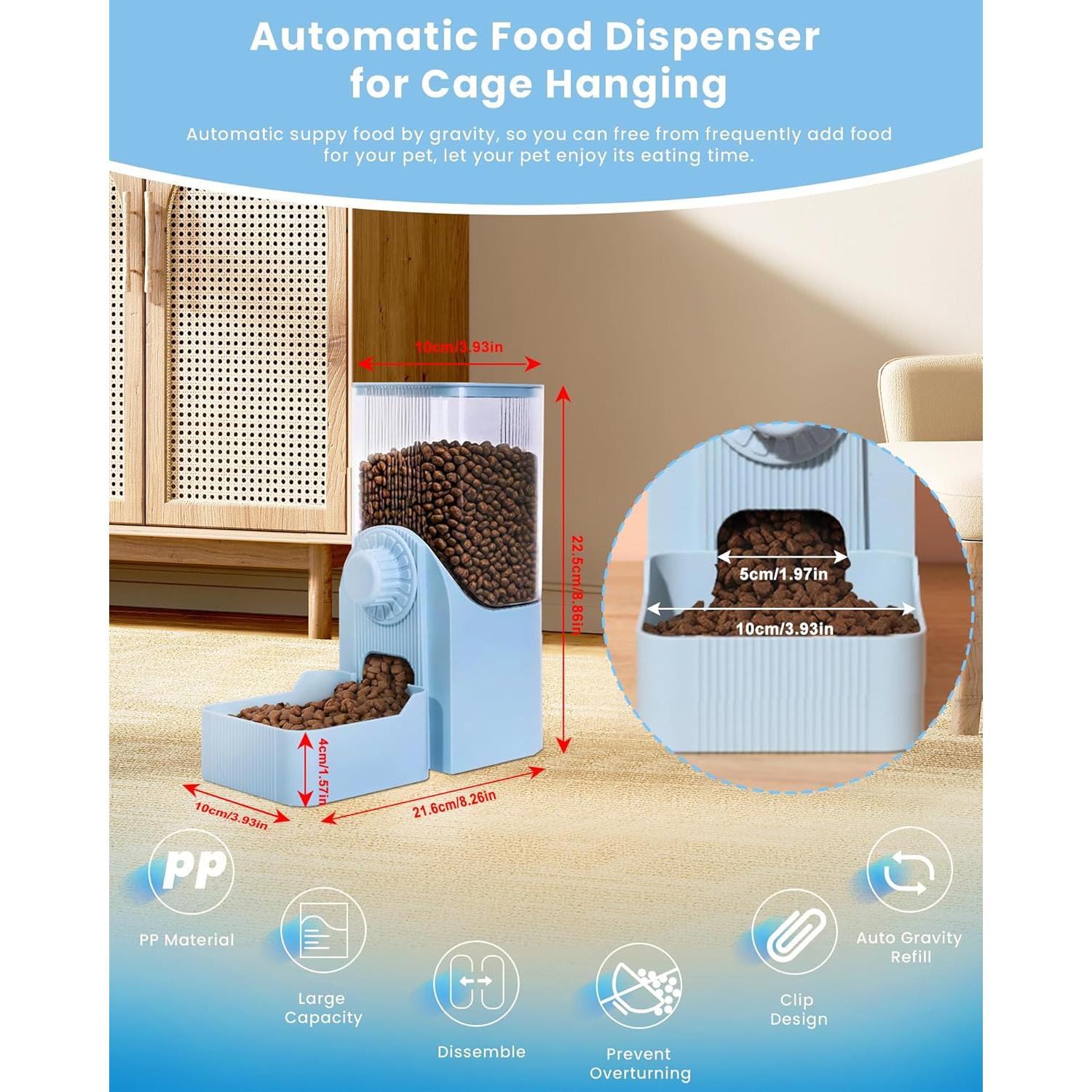 Dispensador Automático de Comida para Mascotas Famiever 1.6L Azul
