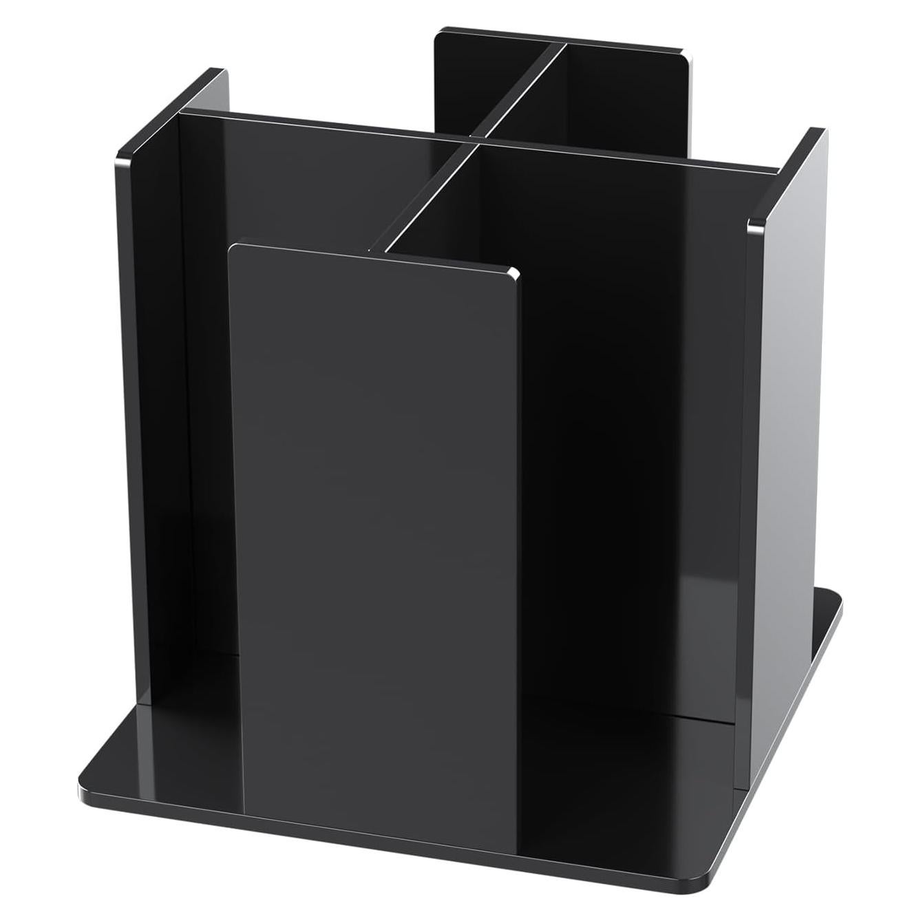 Soporte para Tazas y Tapas KOTEMON, 4 Compartimentos, Acrílico Negro