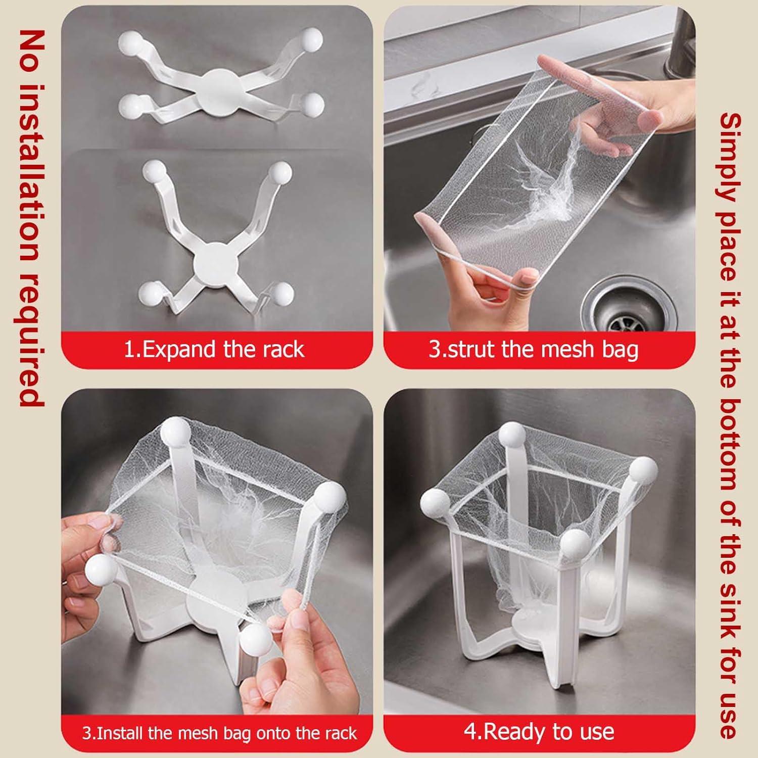 Colador de Fregadero ONVIPSTOO Plegable con 100 Bolsas de Malla