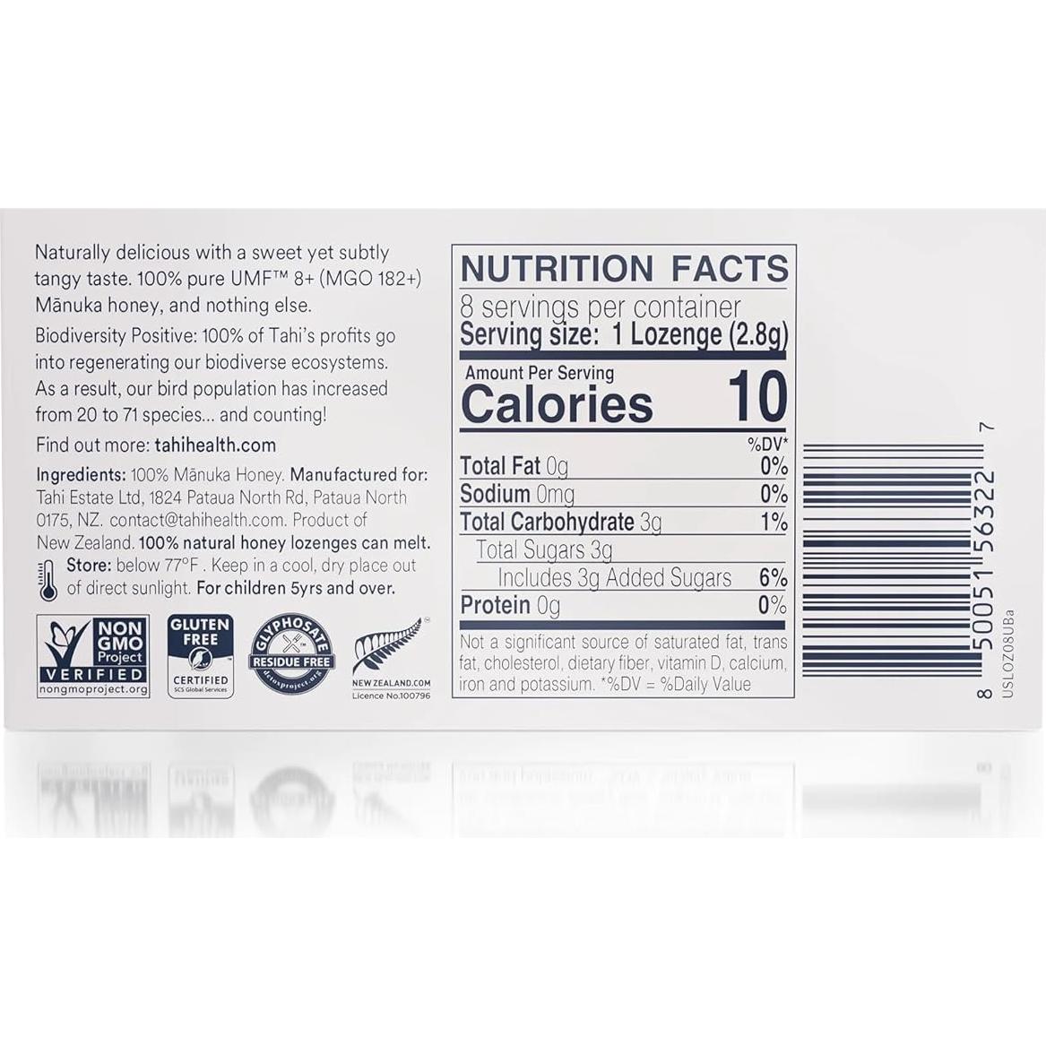 Caramelos de Miel de Manuka Tahi UMF 8+ 8 Unidades