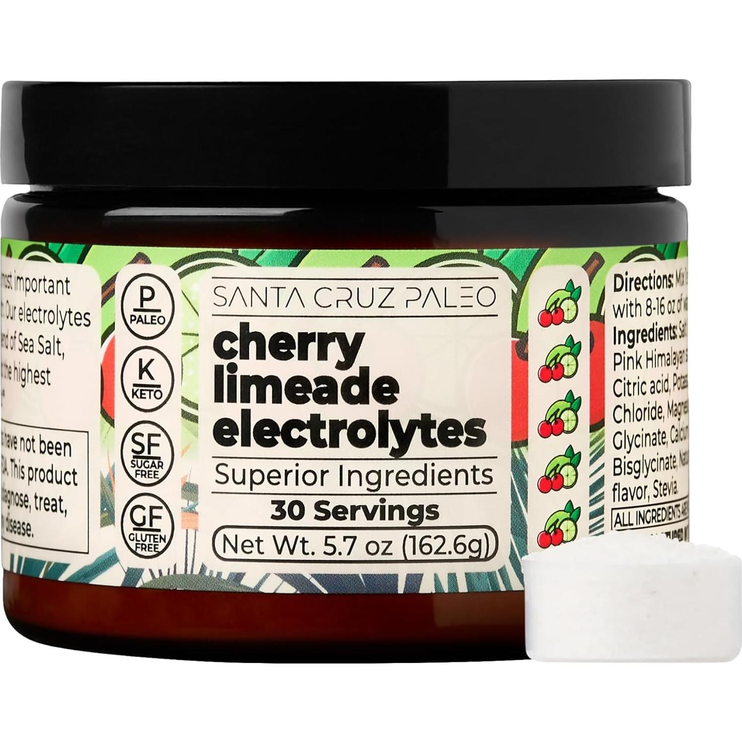 Polvo Electrolito Santa Cruz Paleo Lima Cereza 30 Porciones