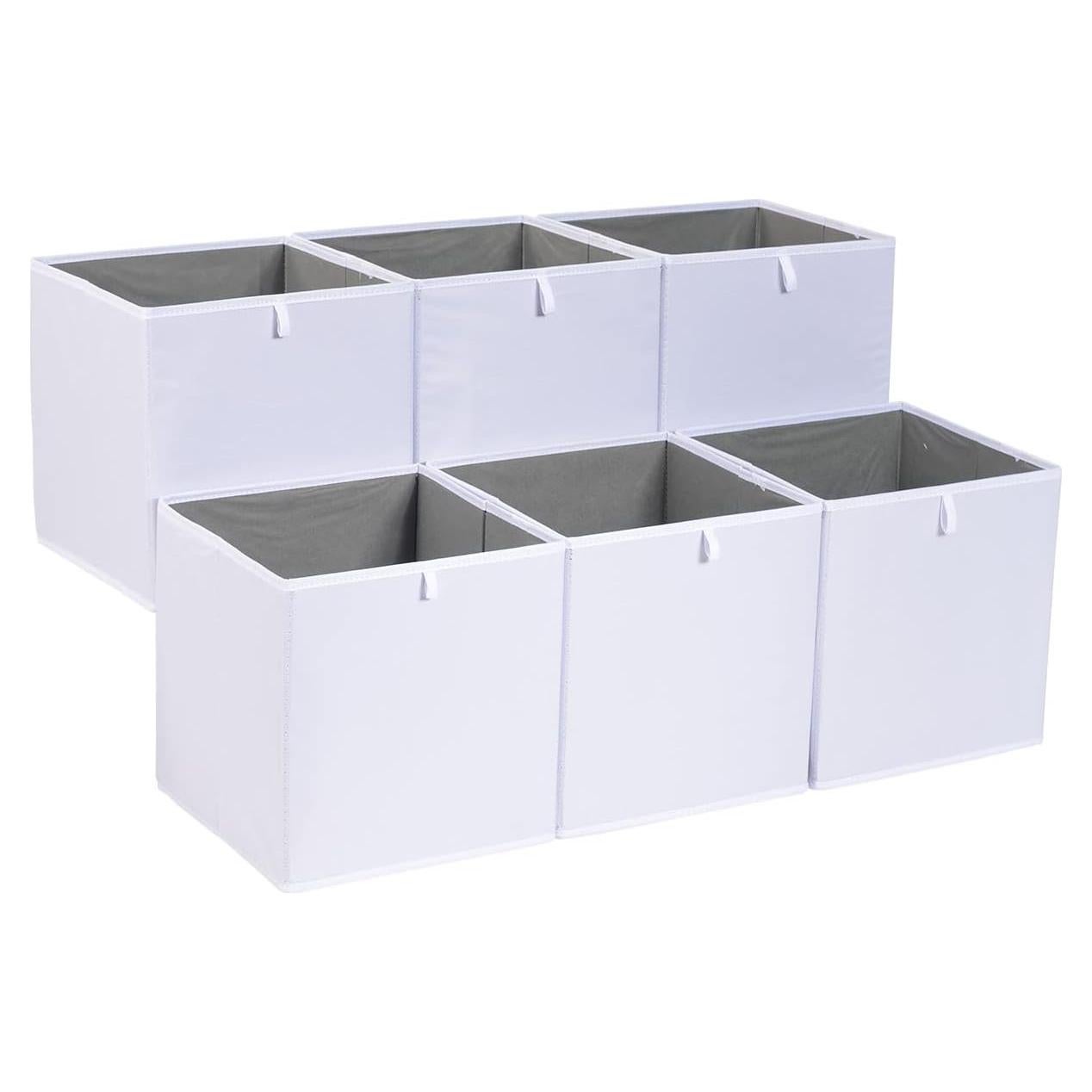 Cajas Organizadoras Plegables Amazon Basics, 6 Unidades, 26.7x26.7x27.9 cm, Blancas