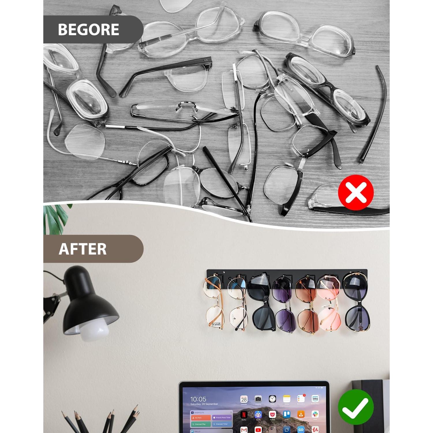 Organizador de Gafas de Sol Acrílico SILFGRLF 2 Piezas Negro